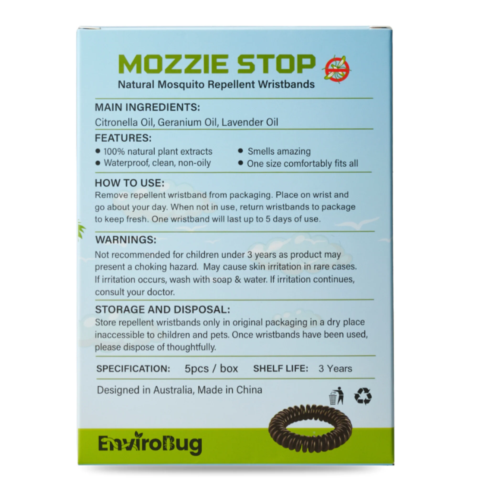 Mozzie Stop: Natural Mosquito Repellent Wristbands (5 Pcs) - Image 5