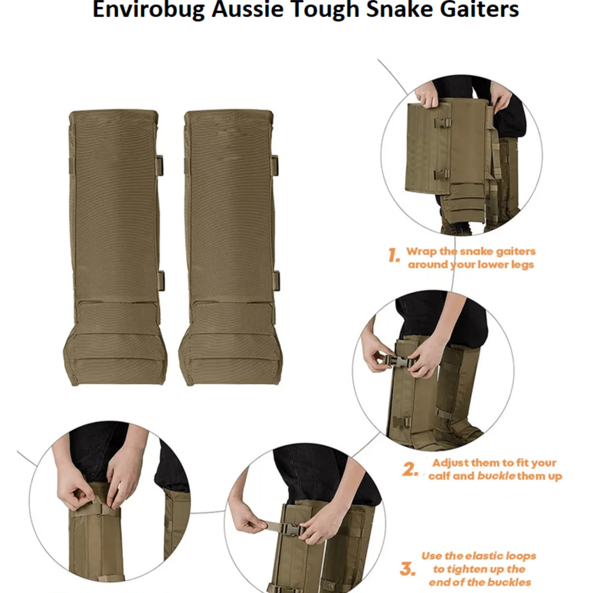 Aussie Tough Leg Protecting Snake Gaiters (One Pair) - Image 4
