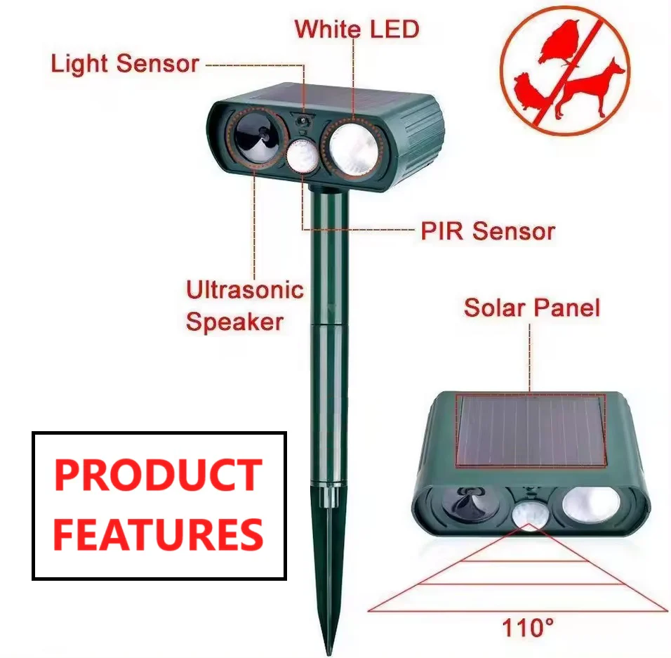 Garden Guardian - Solar Powered Ultrasonic Animal Repellent - Image 5